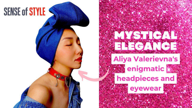 Aliya Valerievna’s enigmatic headpieces and eyewear