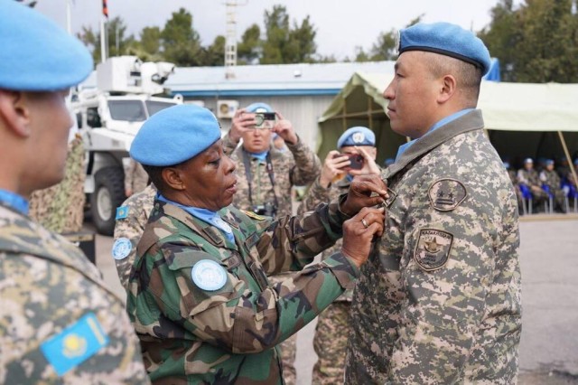 Kazakh peacekeepers awarded medals for participation in UN mission