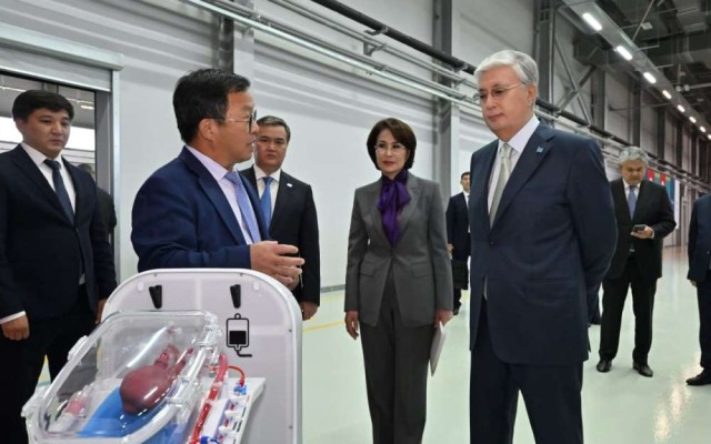 Kazakh President reviews operations of several enterprises in Astana
