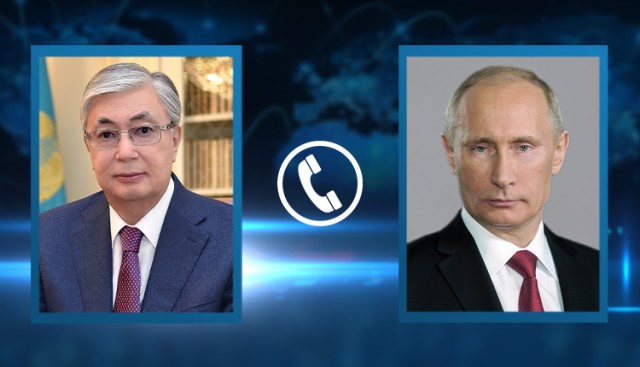 Kasım-Jomart Tokayev ile Rusya Devlet Başkanı arasında bir telefon görüşmesi gerçekleşti
