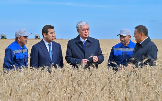 Kazakh President reviews harvest progress in Akmola region