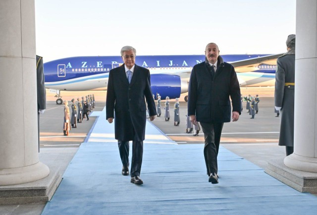 President of Azerbaijan arrives in Kazakhstan on state visit