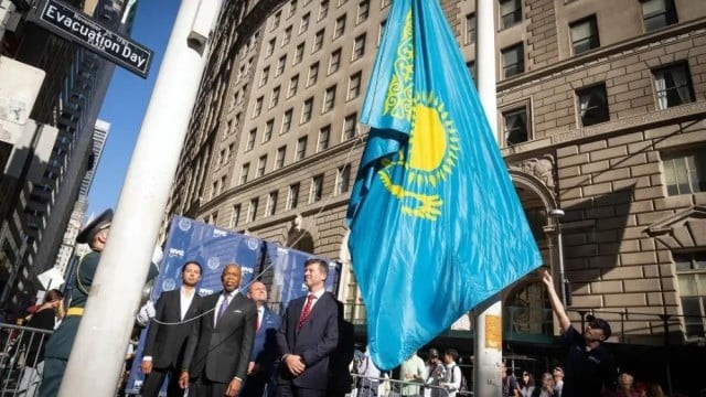 Kazakhstan flag raised in ceremonial event in New York City
