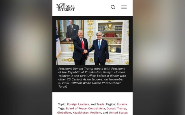 The National Interest’te Devlet Başkanı’nın «Güvenilirlik Yeni Güçtür» başlıklı makalesi yayımlandı